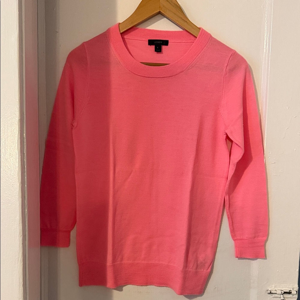 J.Crew Two Merino Wool Coral and Red/Pink Sweaters